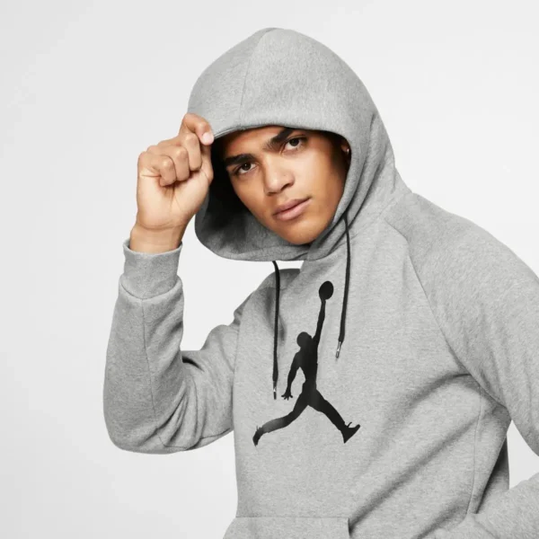 Бомбер чоловічий Jordan M J Jumpman Logo Flc Po Grey