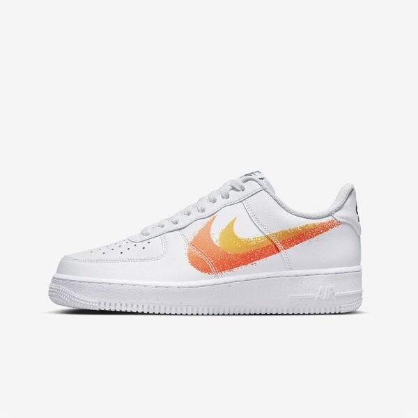 Кросівки чоловічі Nike Air Force 1 ’07 Spray Paint Swoosh/Safety Orange