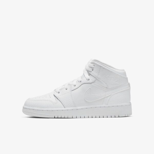 Кроссовки Nike Air Jordan 1 Mid GS Triple White